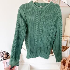 J crew green cotton sweater